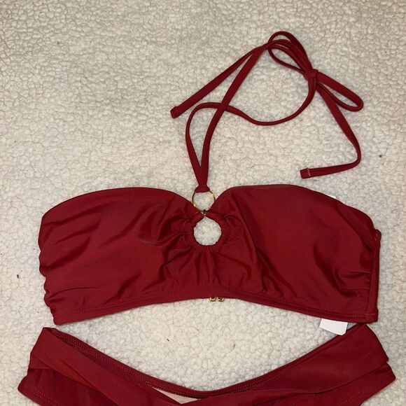 Cupshe Women’s Swim Bikini Set Rust Red Orange Size Medium NWT - Picture 3 of 7